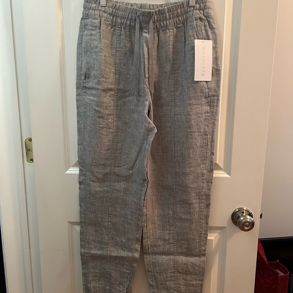 Athleta Light Gray Women’s Retreat Linen Ankle Pant